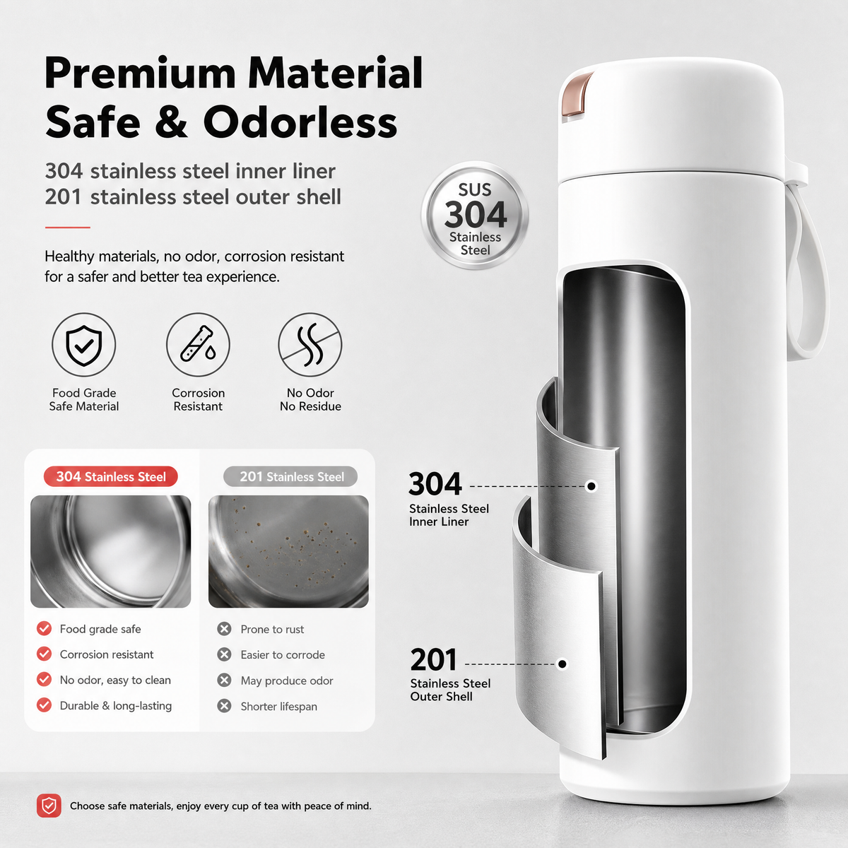 Magnetic Tea Infuser Thermos, 420ml