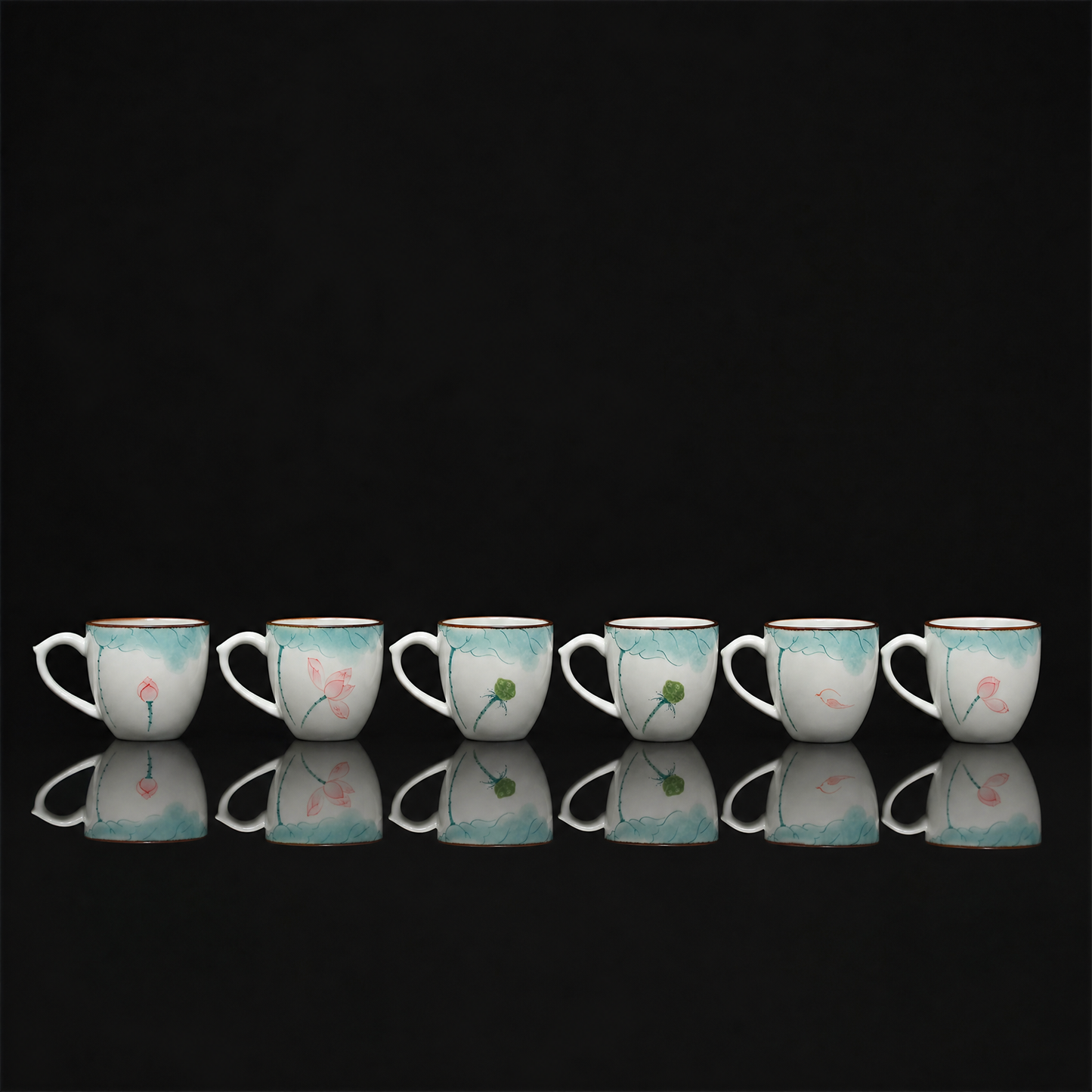 Hand-Painted Lotus Porcelain Cup