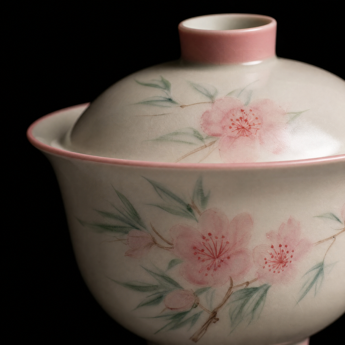 Hand-Painted Peach Blossom Gongfu Sets