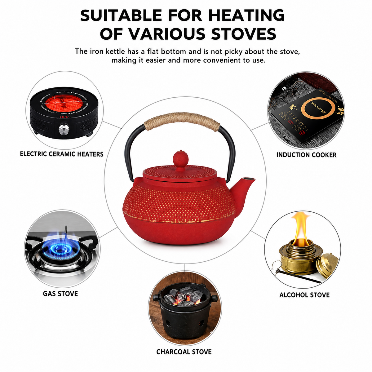 Handmade Cast Iron Teapot, 800ml