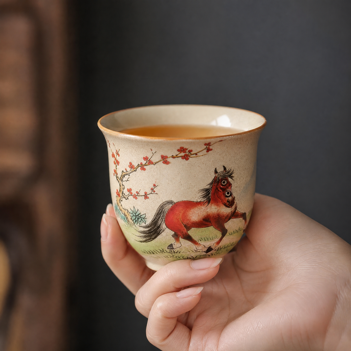 Chinese Zodiac Stoneware Tea Cup