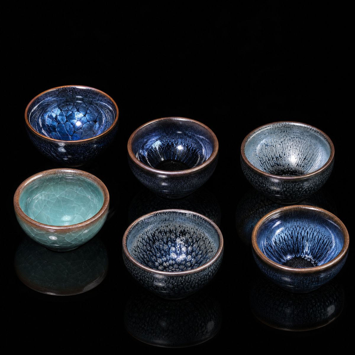 Black Porcelain Lotus Tea Bowl - Jianzhan