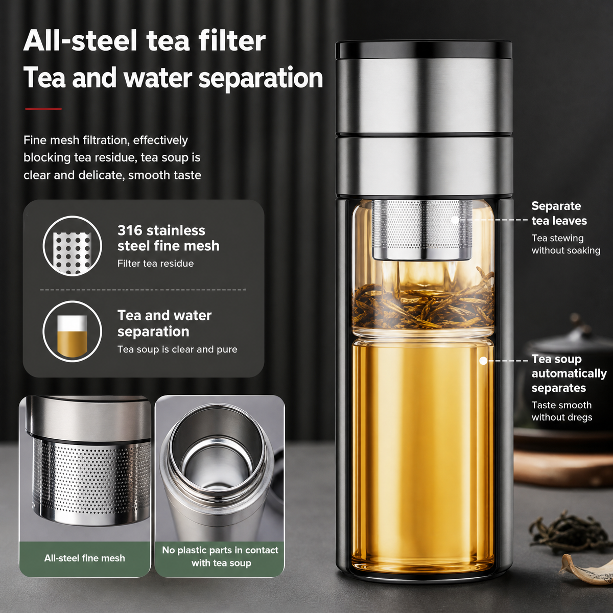 316 Stainless Steel Tea Thermos, 500ml
