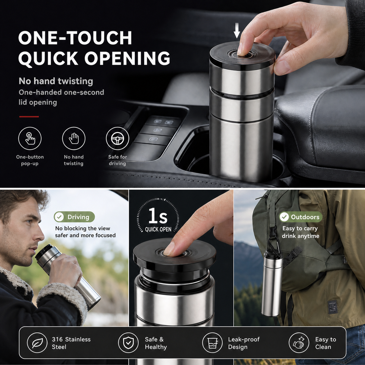 316 Stainless Steel Tea Thermos, 500ml