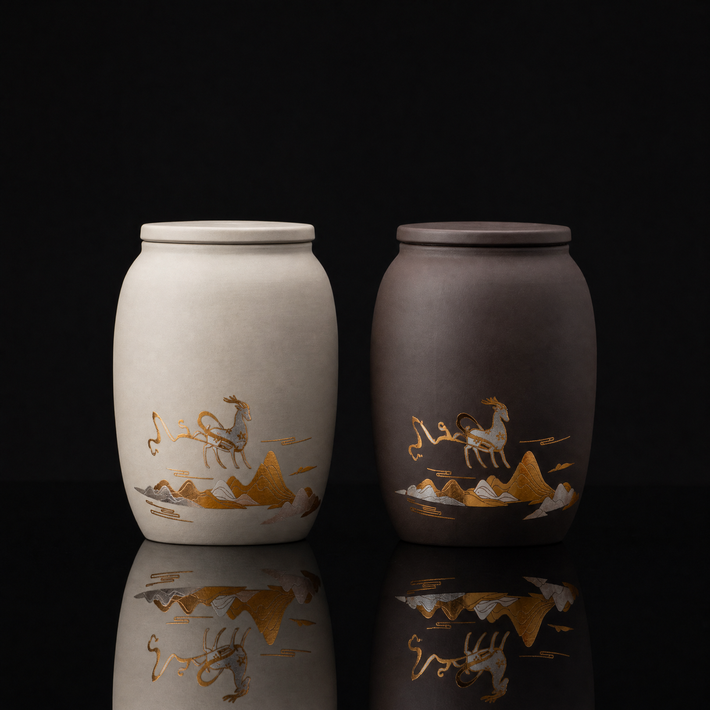 Stoneware & Purple Clay Tea Caddy, 690ml