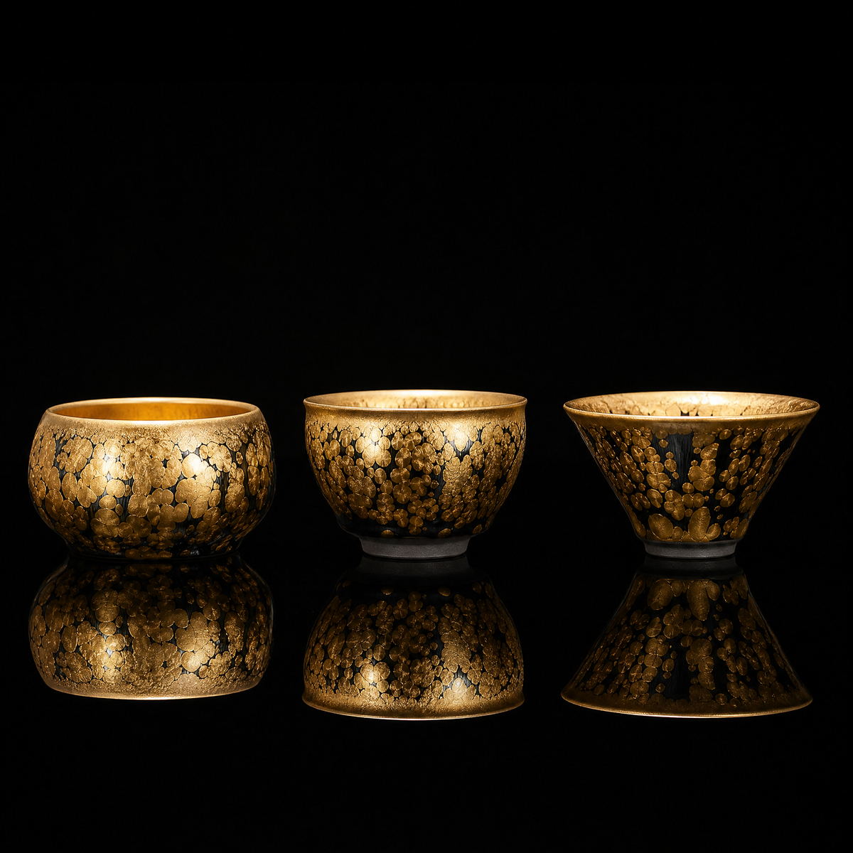 Gold Oil-Drop Tenmoku Tea Cup