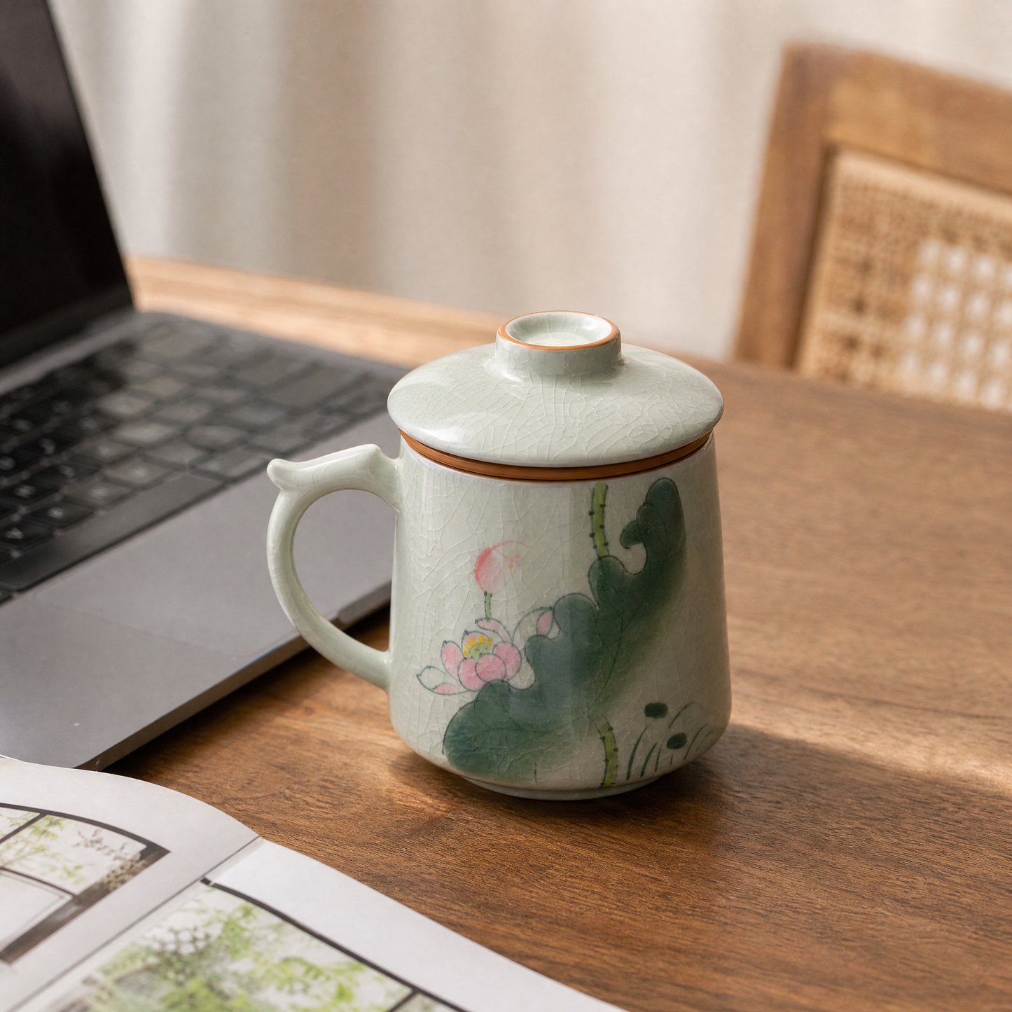 Ge Kiln Persimmon Ceramic Mug, 370ml