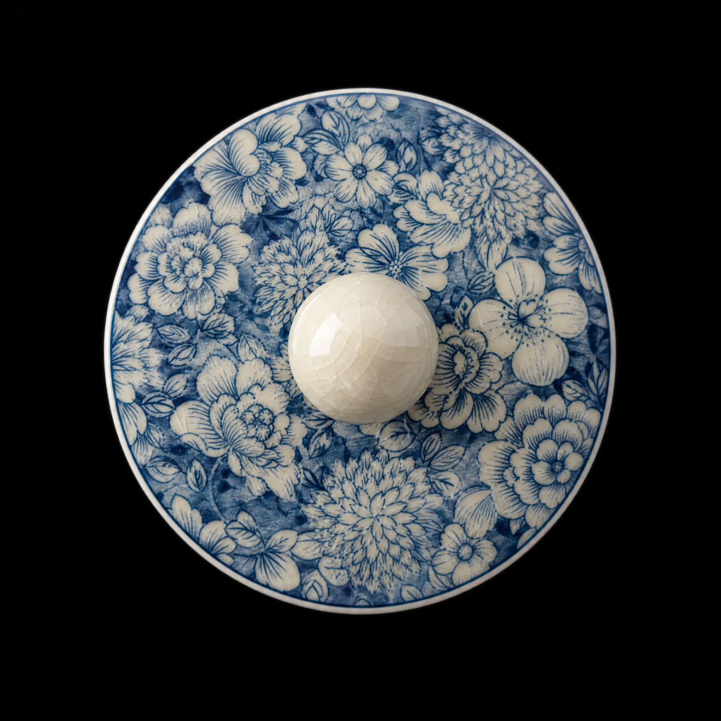 Blue & White Porcelain Tea Caddy