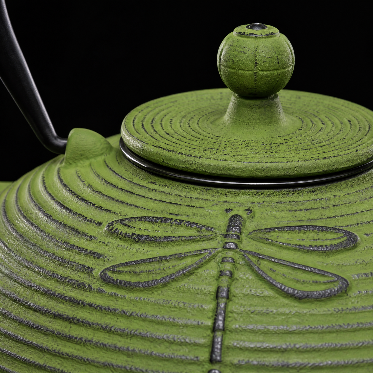 Handmade Dragonfly Cast Iron Kettle