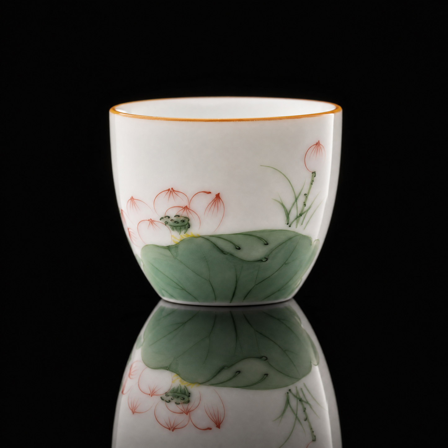 Hand-Painted White Porcelain Tea Cup