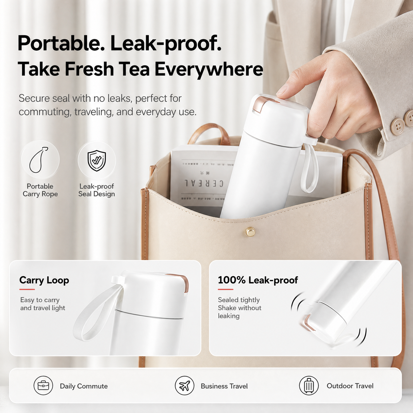 Magnetic Tea Infuser Thermos, 420ml