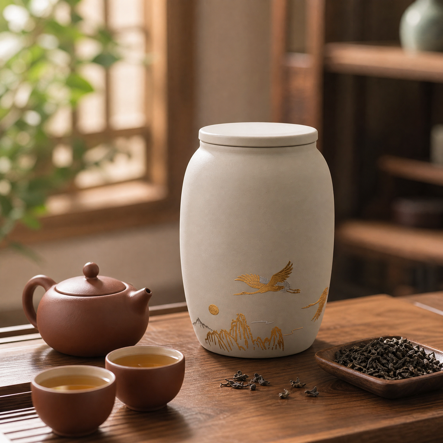 Stoneware & Purple Clay Tea Caddy, 690ml