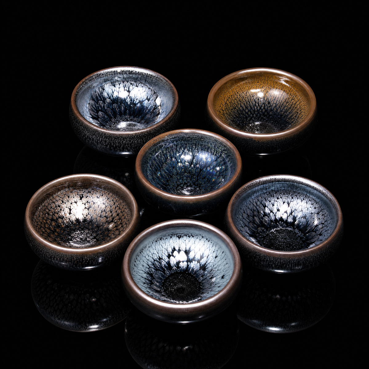 Black Porcelain Lotus Tea Bowl - Jianzhan