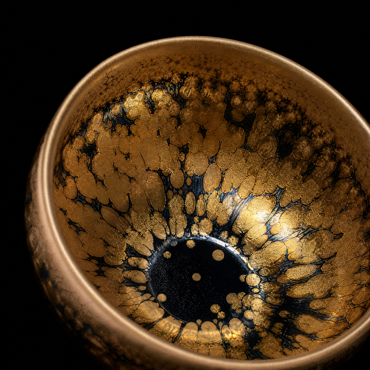 Gold Oil-Drop Tenmoku Tea Cup