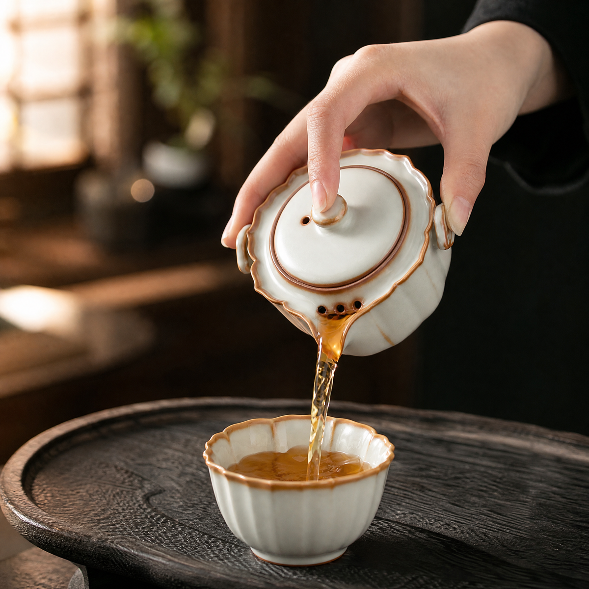 Ru-Style Personal Tea Set with Travel Case
