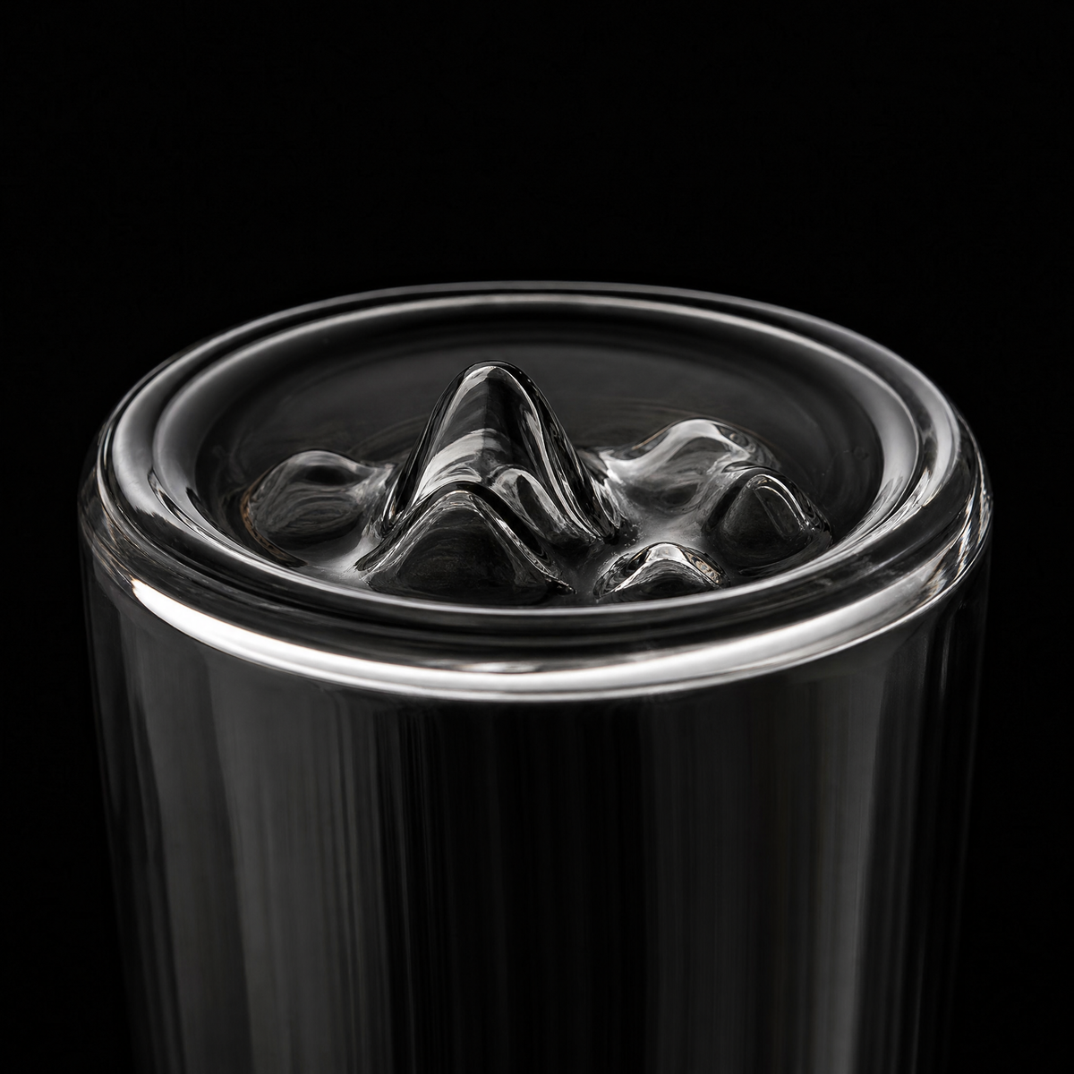 Guanshan Glass Mug with Wooden Side Handle, 400ml