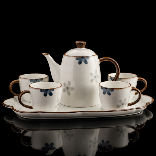 Hand-Painted Ink-Wash Ceramic Water Set