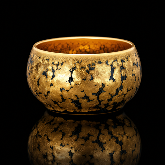 Gold Oil-Drop Tenmoku Tea Cup