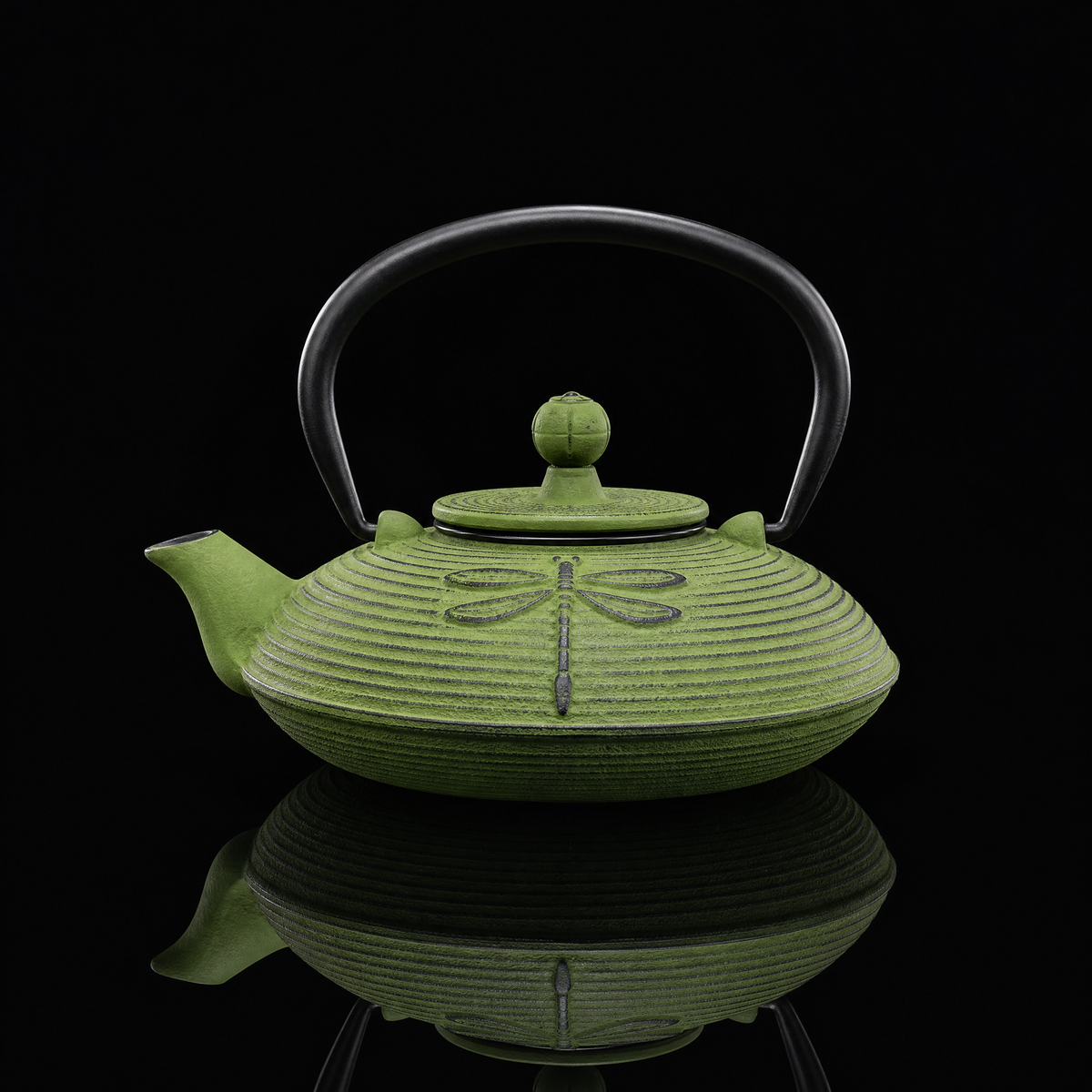 Handmade Dragonfly Cast Iron Kettle