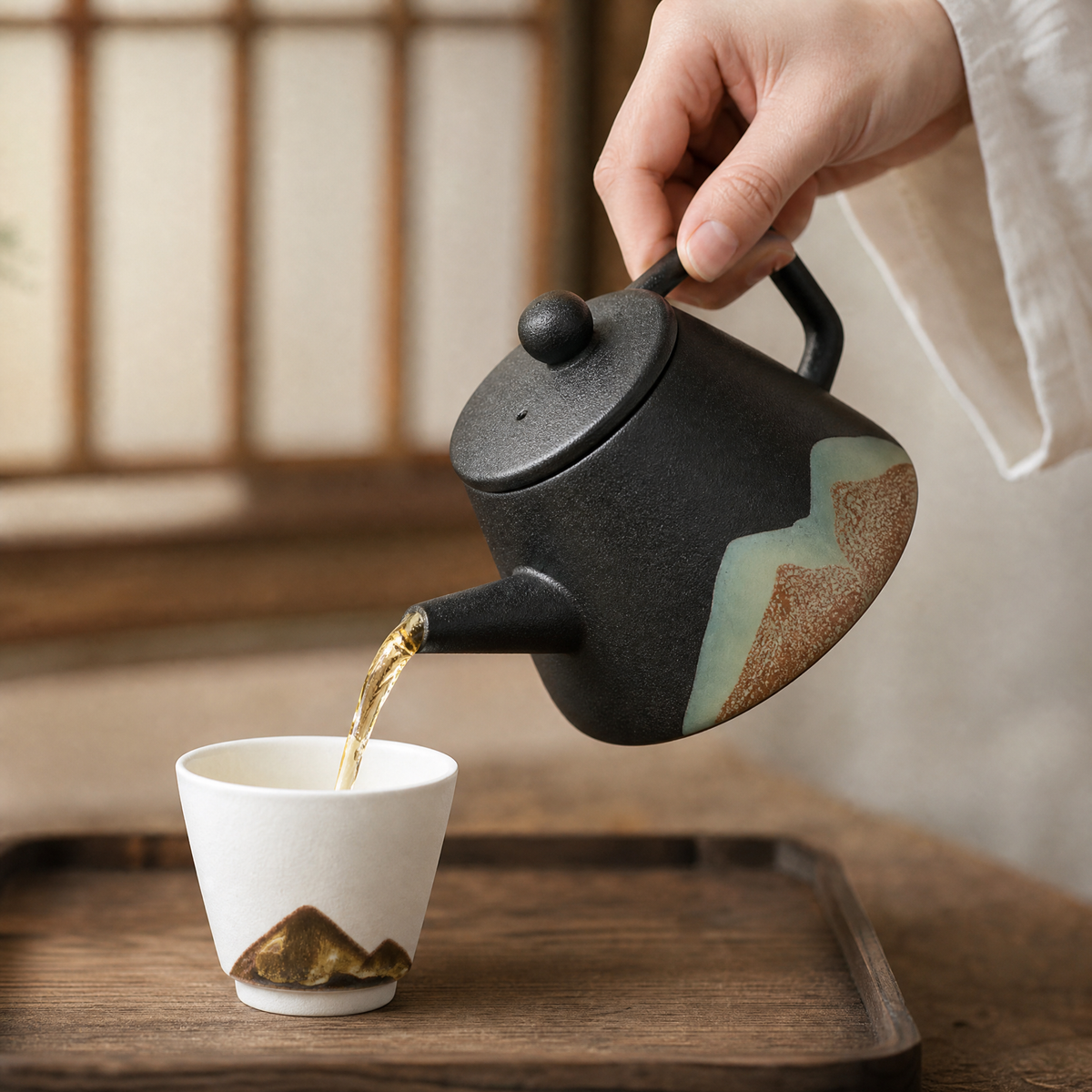 Japanese Underglaze Ceramic Teapot