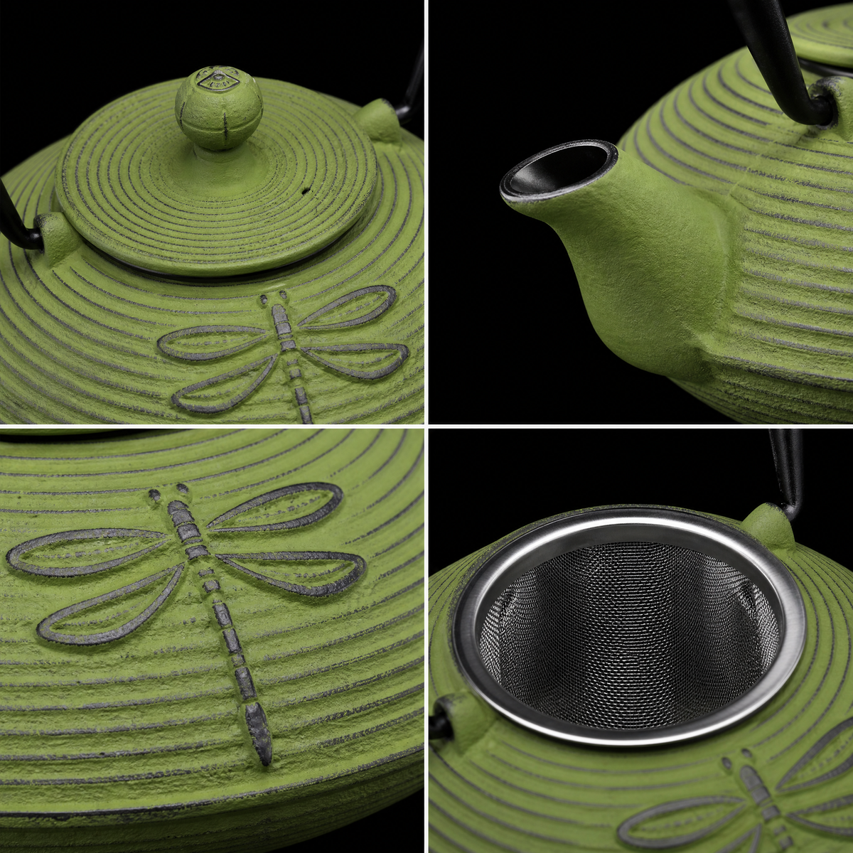Handmade Dragonfly Cast Iron Kettle