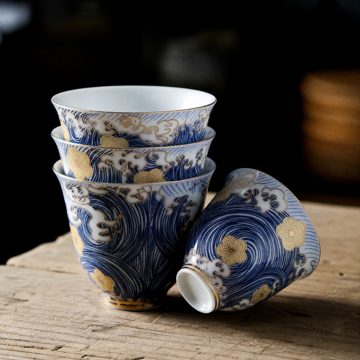 Japanese Blue & White Gongfu Tea Set