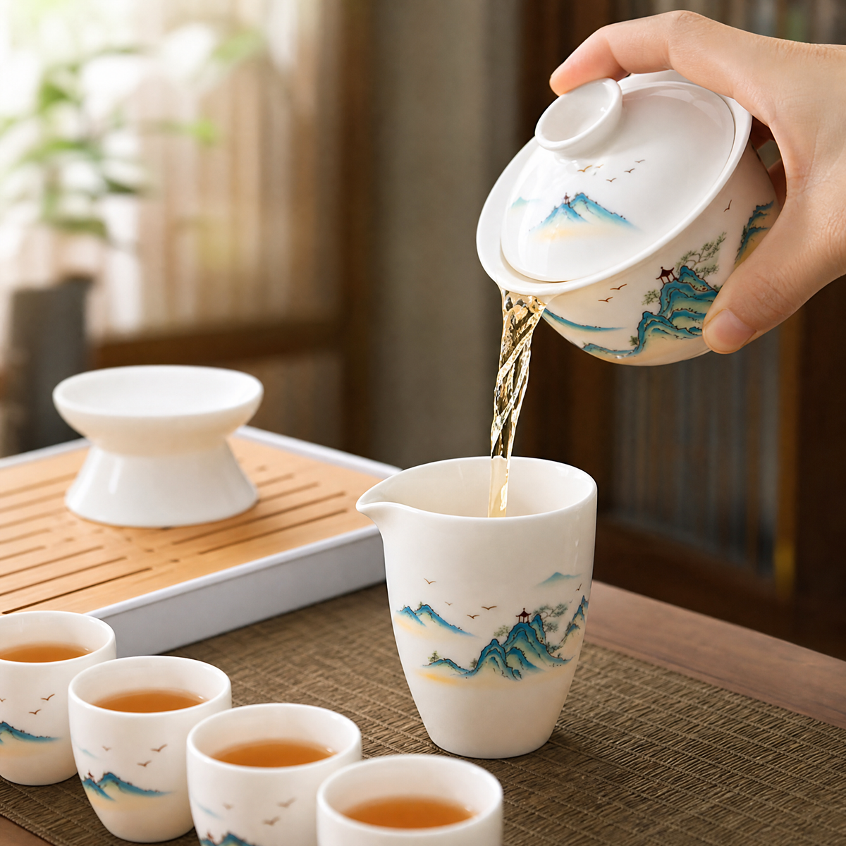 Blanc de Chine Travel Tea Set, 10 Pieces