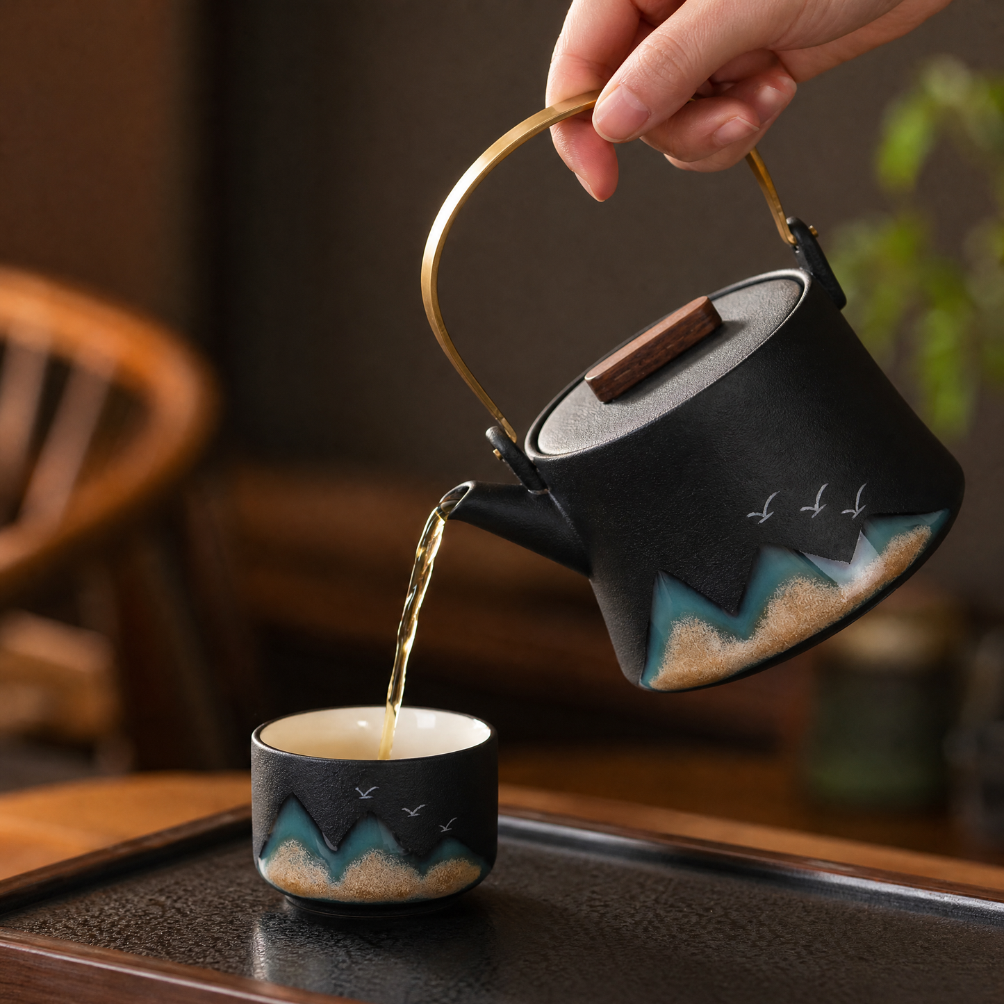 China-Chic Pottery Tea Set for 4, Gift Box