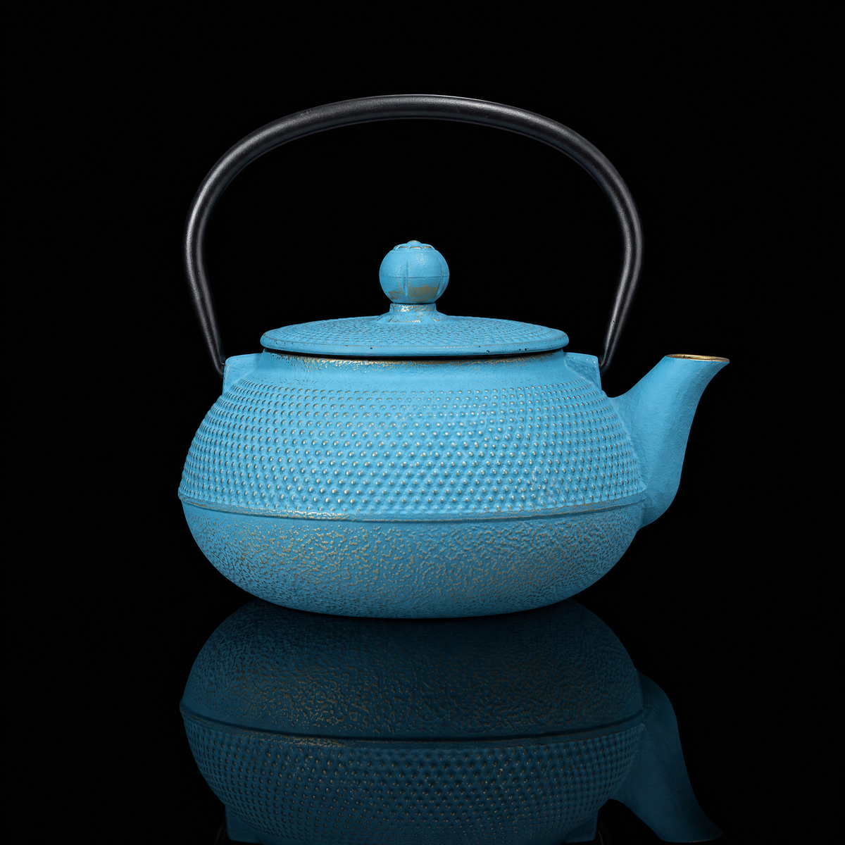 Solid Color Cast Iron Kettle, 0.9L
