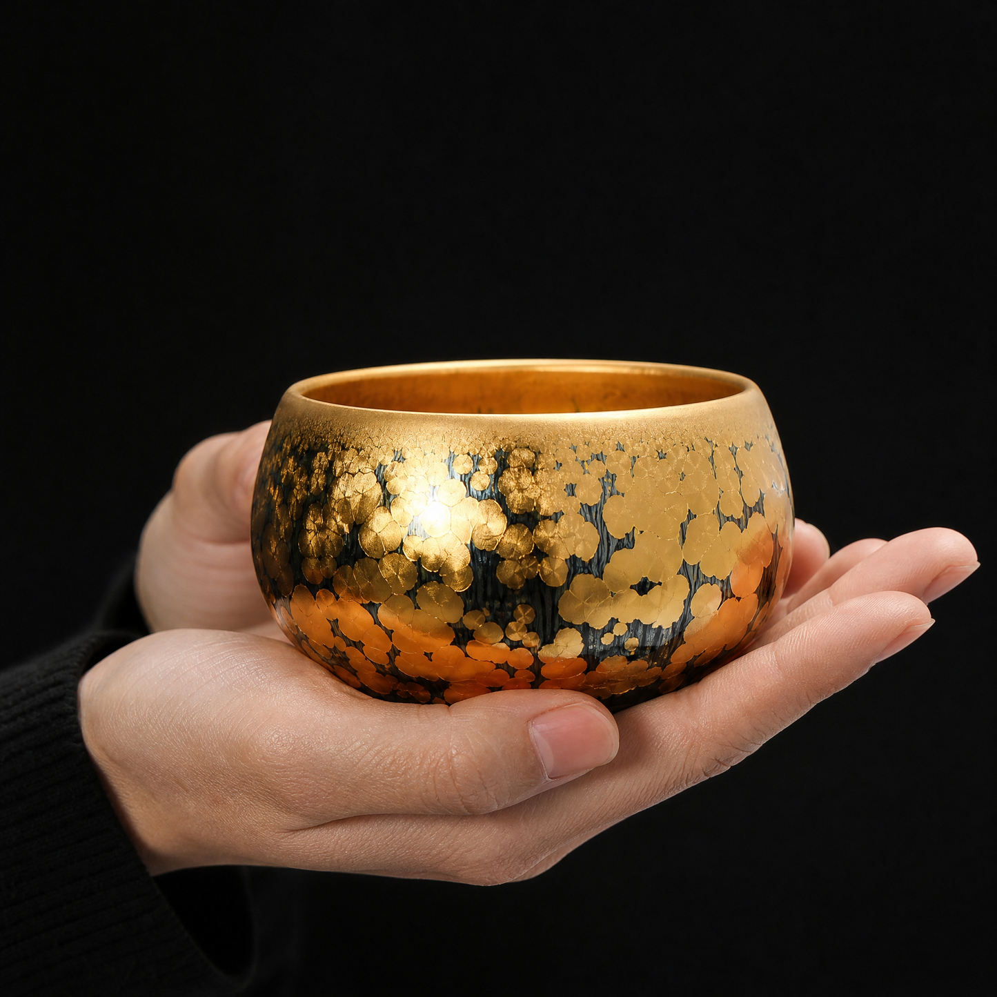 Gold Oil-Drop Tenmoku Tea Cup