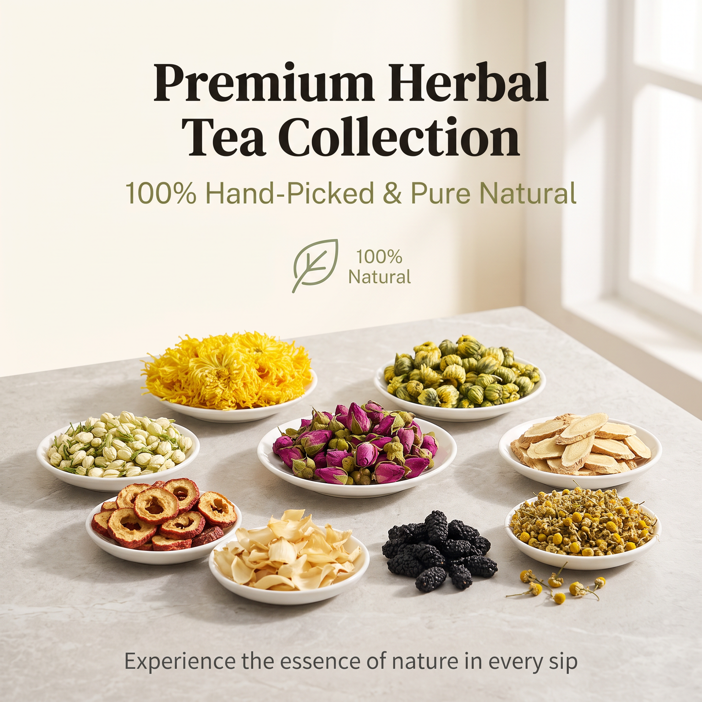 Whole Flower Tea — 18 Varieties | Chrysanthemum, Chamomile, Marigold & More