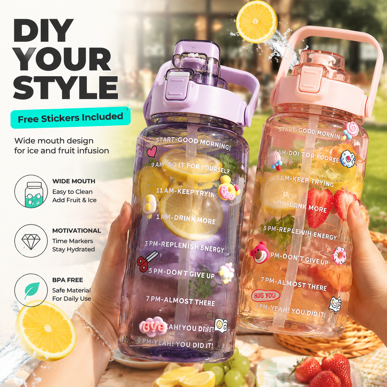 2L Portable Water Bottle