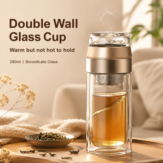 Double-Wall Glass Tea Cup, 280ml