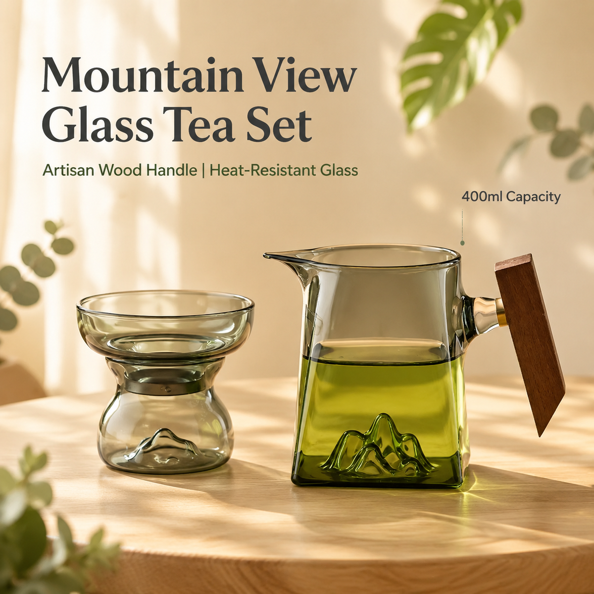 Glass Tea Pitcher with Strainer, 400ml