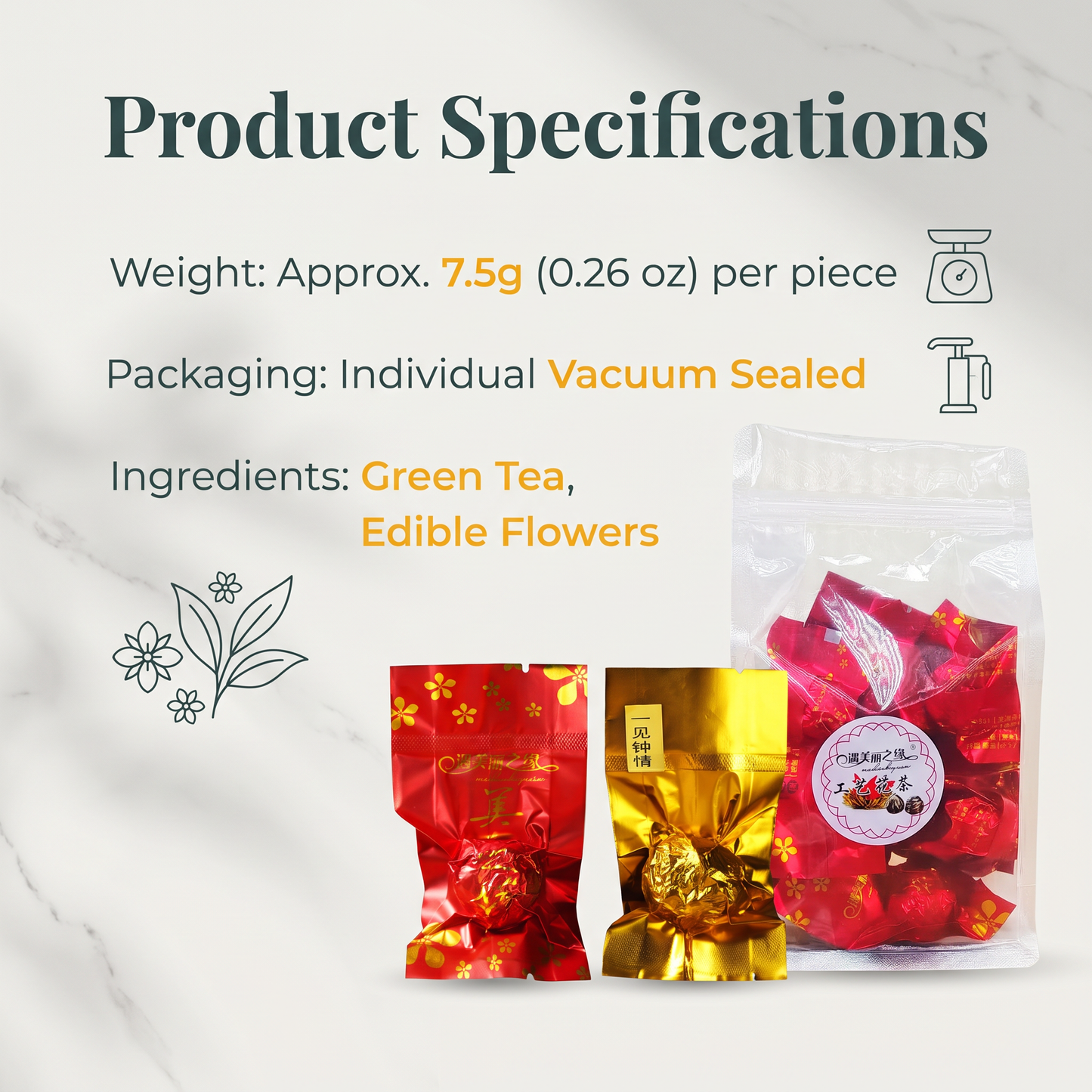 Blooming Flower Tea Balls, 20-Piece Assortment