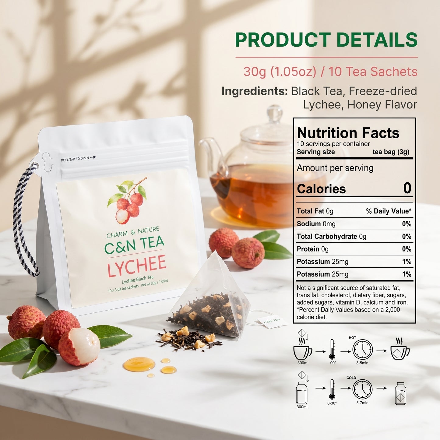 C&N TEA Lychee — Lychee Black Tea