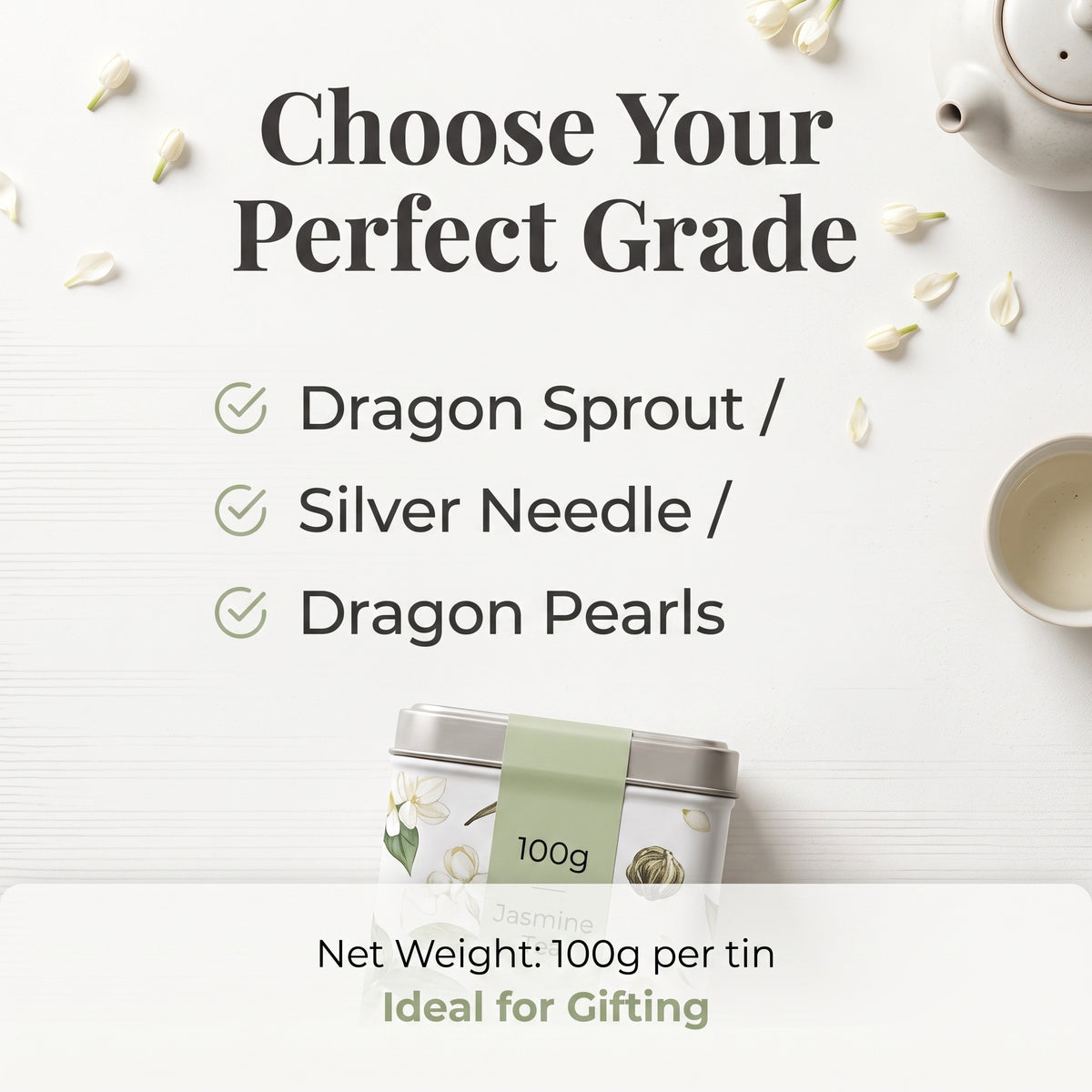 Jasmine Green Tea, Loose Leaf