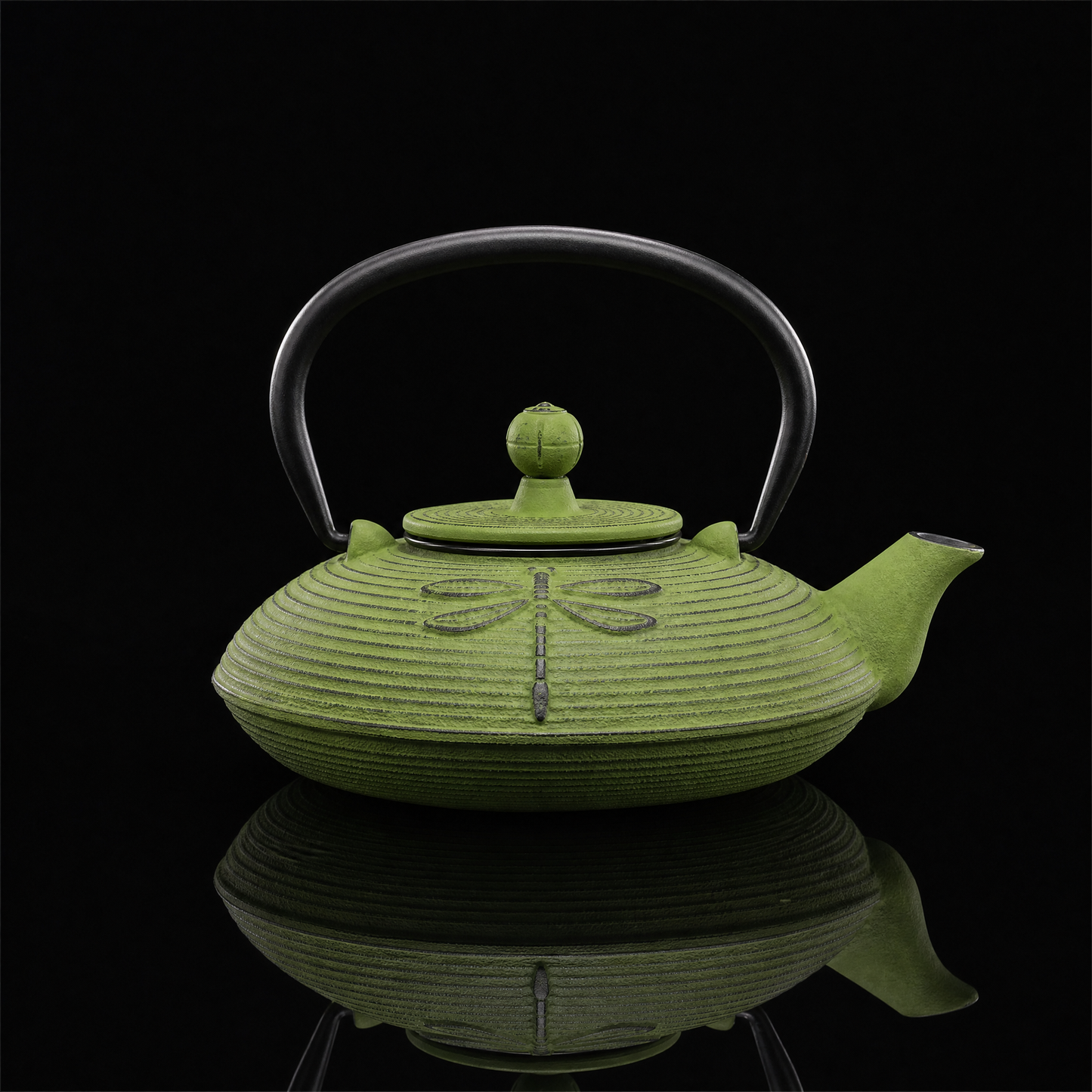 Handmade Dragonfly Cast Iron Kettle