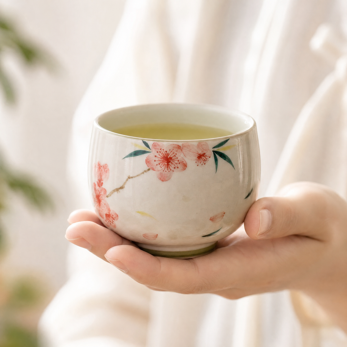 Peach Blossom Hand-Painted Master Cup