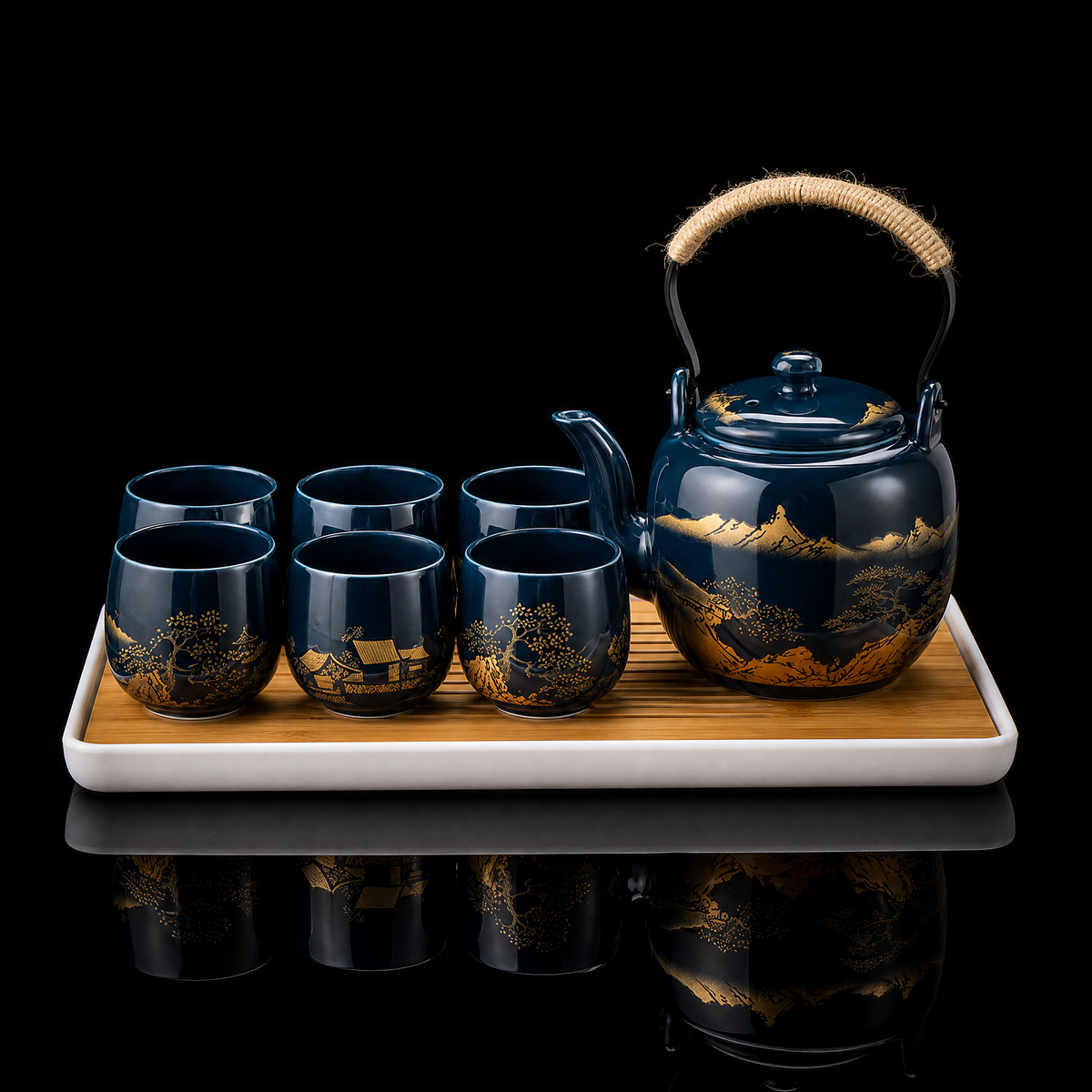 Japanese Tea Set with Kettle, 7-8 Pieces