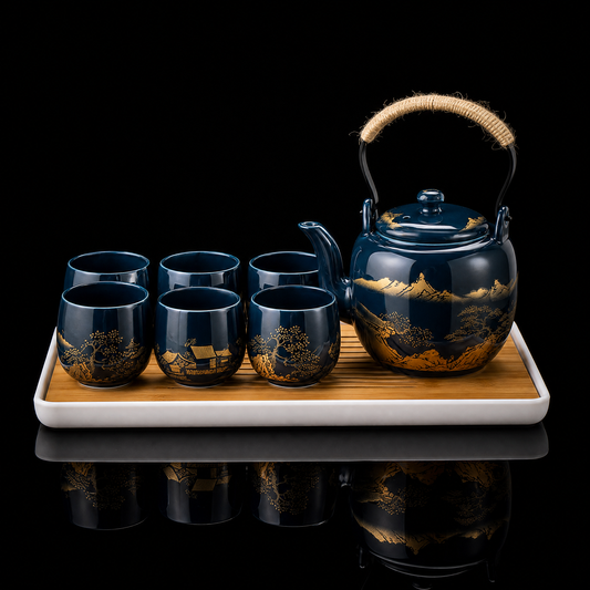 Japanese Tea Set with Kettle, 7-8 Pieces