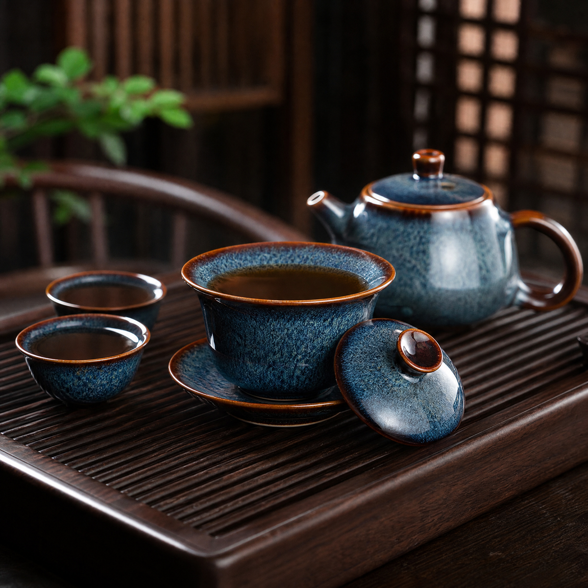 Tenmoku Glaze Gaiwan, 140ml